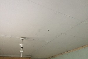 Removing ceiling and re-boarding