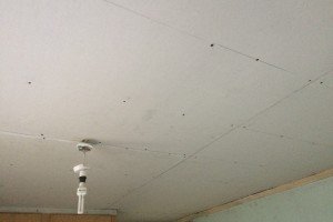 Removing ceiling and re-boarding